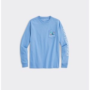 Vineyard vines Boys' Pro Snowboard Whale Long-Sleeve Pocket Tee size medium